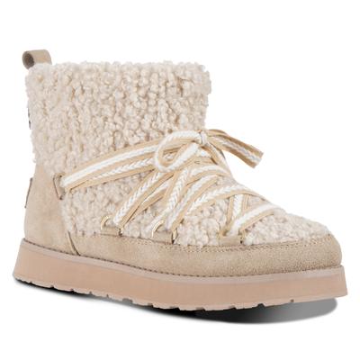 Schlupfboots LUHTA "IHANA MS", Damen, Gr. 41, wärmend, beige, Leder, Textil, Schuhe Schlupfboots, Winterschuhe, wasserdicht, gefüttert, mit Schnürung