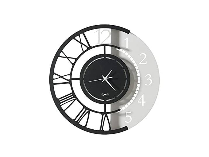 Arti & Mestieri Horloge Murale Full Metal Jack Petit Blanc Marbre et Noir