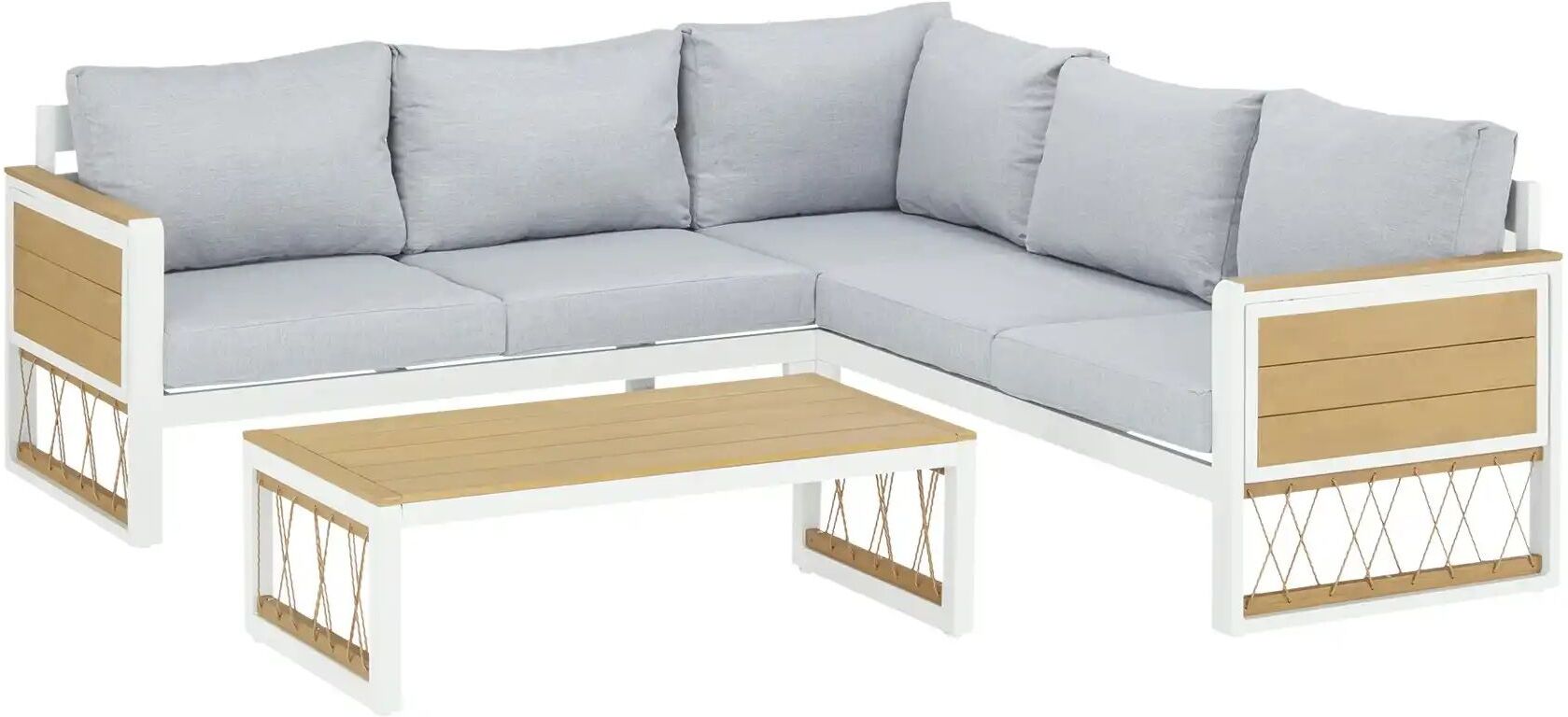 Höffner Lounge-Set  Virginia ¦ weiß
