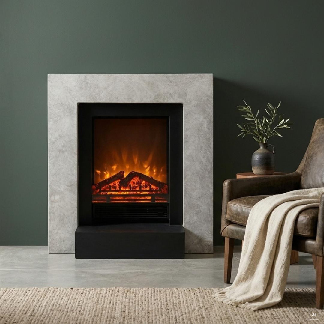 abc HOME | Elektrischer Kamin | modern | Fernbedienung | Heizfunktion | realistische Flamme
