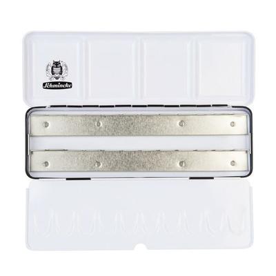 Schmincke Leerkasten für Aquarellfarben, Metall für 24 x 1/2 oder 12 x 1/1 Näpfchen