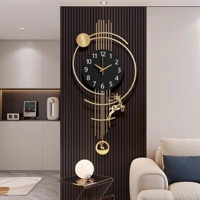 Daily Deals Depot Large Battery Round Wall Clock For Home Decor, Gold Black Hands Wall Watches, Designer Pendulum Relojes Large Battery Round Wall Clock For Home Decor, Gold Black Hands Wall Watches, Designer Pendulum Relojes