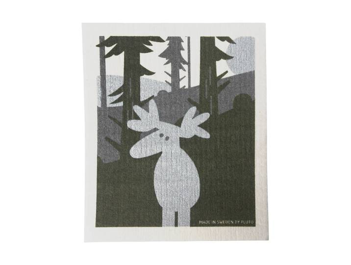 Pluto Design Torchon Älg 17.2x20 cm Vert-argent-blanc