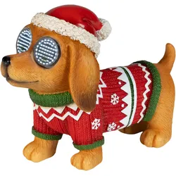 Lumineo LED-Dachshund - braun|rot|grün|weiß