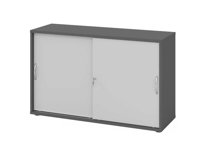 BETA S 1752S Schiebetürenschrank 2 OH Bogengriff Metall Graphit/Grau