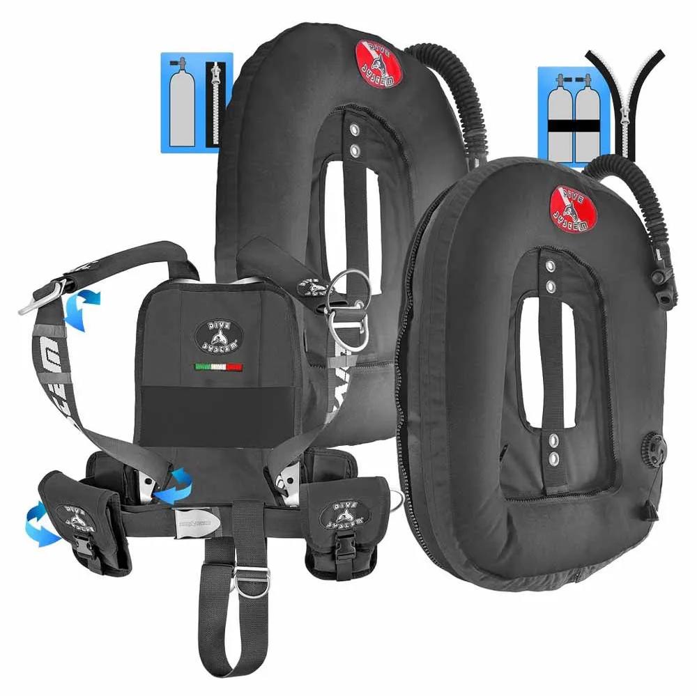 Dive System Quikly Moby Flügel Schwarz Schwarz One Size