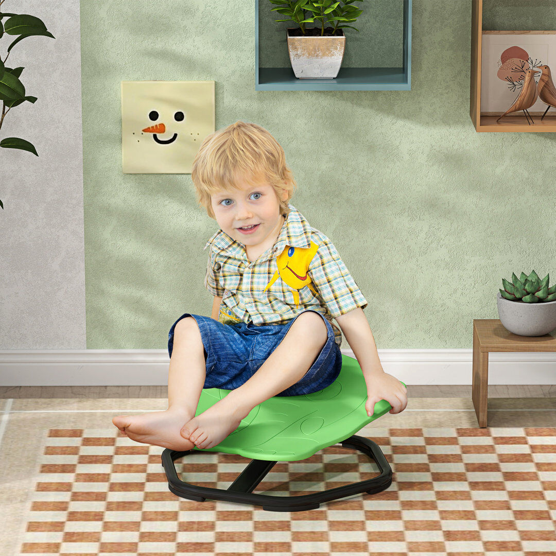 Zoomie Kids Sipan Sensory Spinning Chair for Autism Kids, Kids Swivel Chair Green Green 26cm H X 55cm W X 55cm D