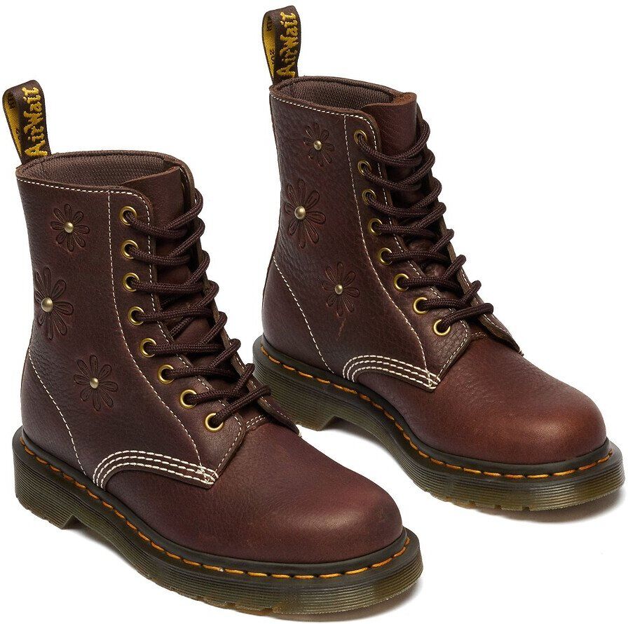 DR. MARTENS Boots 1460 Pascal brodées en cuir Grizzly