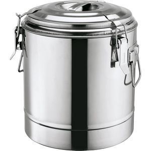 WAS Thermobehälter Edelstahl, hält 8 h warm, silber, auslaufsicher, 12 Liter