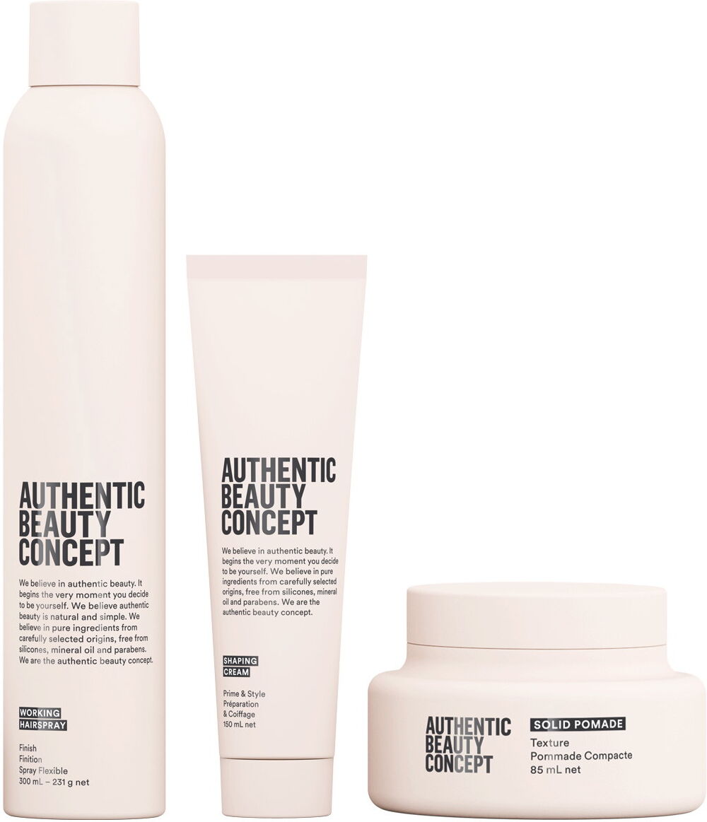 535ml Authentic Beauty Concept Styling Set (Hair Spray 300ml + Shaping Cream 150ml + Pomade 85ml)