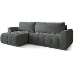 ECKSOFA MODARO CL Grau Samtstoff mit Schlaffunktion