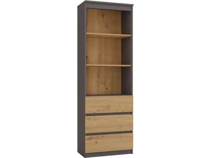 CATANIA - Bibliothèque 3 tiroirs + 2 étagères - 180x60x35 - Meuble de rangement - Etagère livres