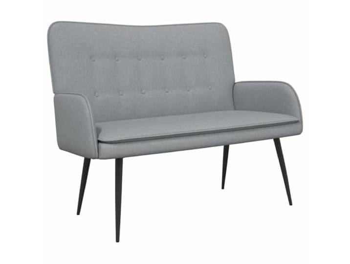 KKgypkn 2-Sitzer Sofa Hellgrau 115 x 61 x 87 cm Stoff Polyesterbezug, Schaumstoffpolsterung, Pulverbeschichtete Stahlbeine, Geknöpfte Rückenlehne