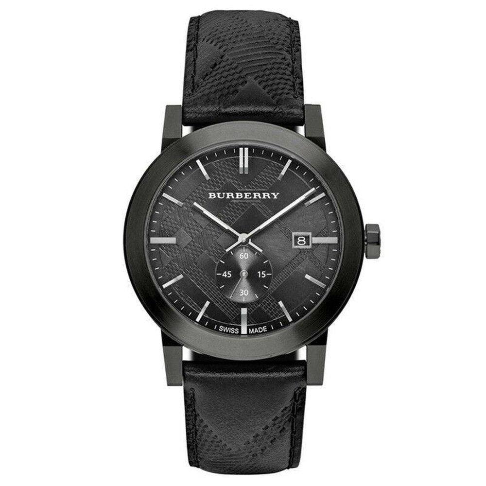 Burberry BU9906 City schwarzes Lederarmband Herrenuhr