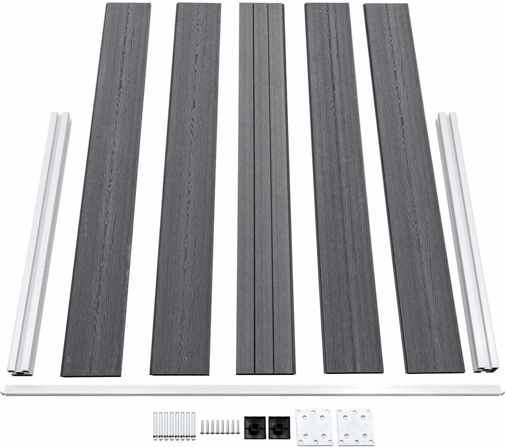 vidaXL Valla de jardín de WPC gris 353x106 cm Gris