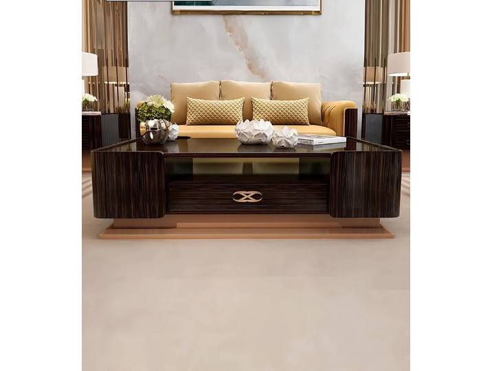 JVmoebel Couchtisch Designer Beistelltisch aus Holz mit orangen Füßen (Packung), Made in Europa