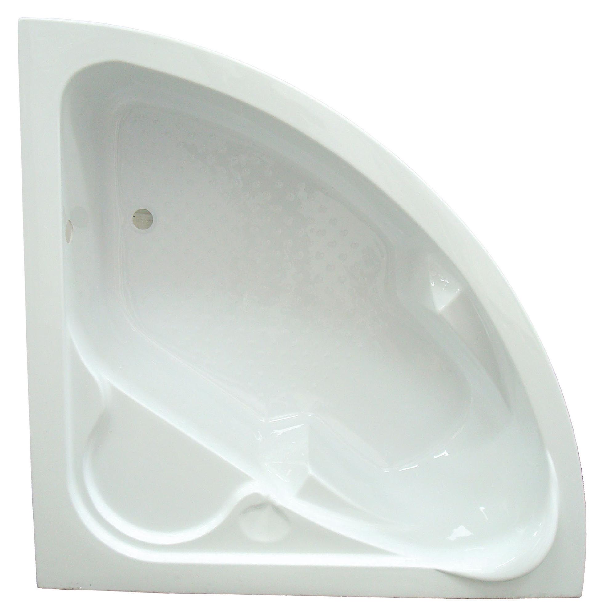 ONDEE ZEN-Kit Eckbadewanne 140 cm mit Verkleidung im Wellenmuster - ABS und 3 mm Acryl - weiß