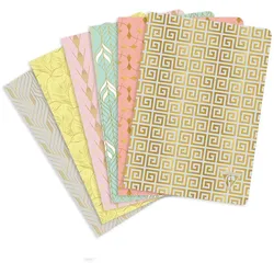 Clairefontaine 6x Neo Deco Kollektion Frühling-Sommer, Notizbuch 14,8x21cm 48 Blatt liniert, sortiert - Sortiert 193036C