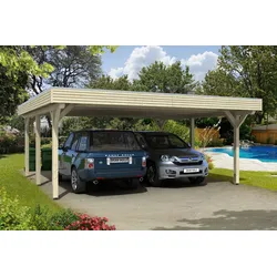 Skan Holz Spessart Doppelcarport Gr.1 611x604cm unbehandelt Holzcarport