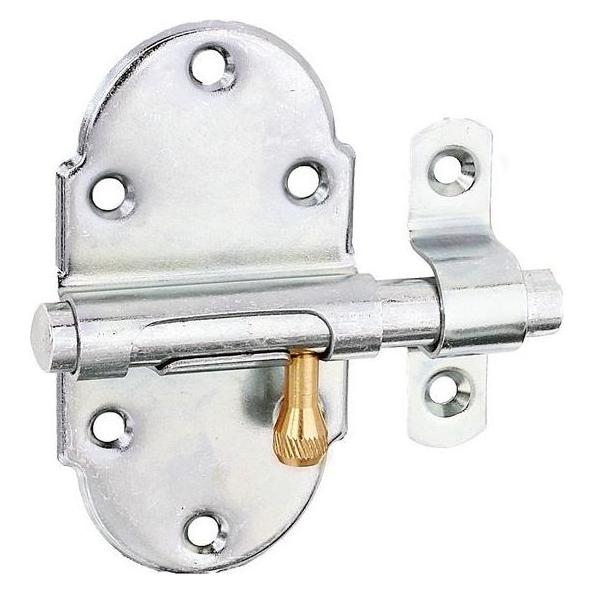 Magni Alberts 128890 Grendelriegel mit Messing-Knopf galvanisch verzinkt, dickschichtpassiviert Platte 45 (Grendelriegel) (4004338128890)