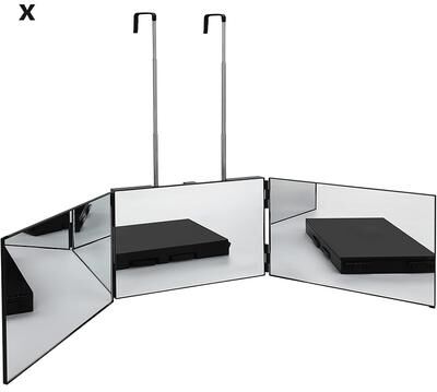 Fusion Finds Way LED Trifold Hair Cutting Mirror With For Self Haircuts & Grooming black No Led
