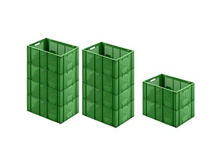 PROREGAL CHEFGASTRO SuperSparSet 10x Eurobehälter Obst- und Gemüsekasten HxBxT 27,4x40x60cm 54 Liter Grün Obst-Gemüsekiste, Obstkorb, Transportbox