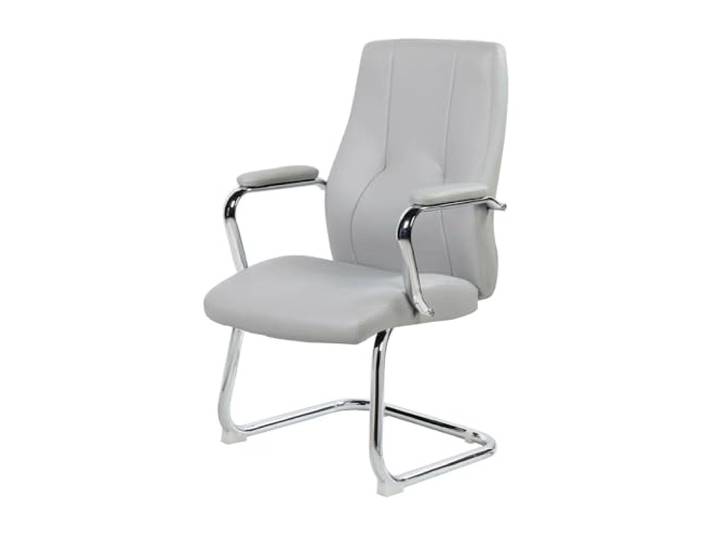 Dmora - Stuhl Townsville, Wartezimmersitz mit Armlehnen für das Büro, Ergonomischer Wartesitz, 61x58h101 cm, Grau