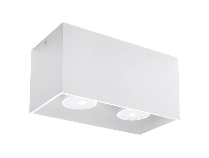Plafonnier QUAD blanc 2xGU10 10W aluminium 10x10x20cm Sollux Lighting