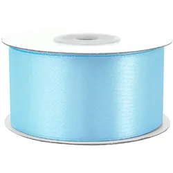 Creativery 38mm Satinband 25m Schleifenband Geschenkband Deko Breites Stoffband Hellblau