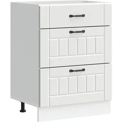 DELUKE Küchenunterschrank MARO Weiß 60x46x81,5 cm | Küche Unterschrank mit Schublade