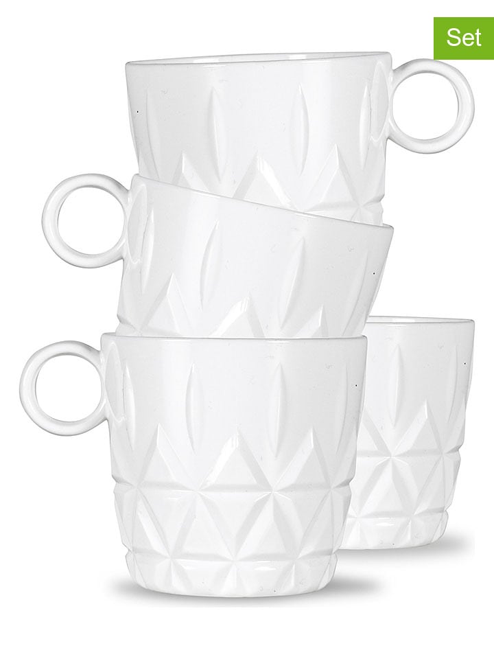 Sagaform 4er-Set: Tassen ''Juni'' in Weiß - 200 ml - onesize