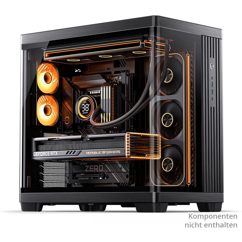 Jonsbo TK-4 Gehäuse, Midi-Tower, ATX, Tempered Glass - schwarz
