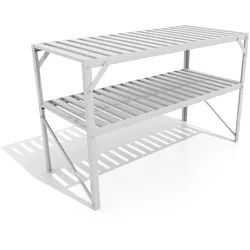 Vitavia Aluminium-Tisch mit 1 oder 2 Ebenen-2 Ebenen-alu-natur