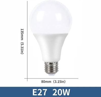 Uplifted Goods Energy Saving LED Bulb Lamps E27 And E14 Base Options e27 20w natural Light