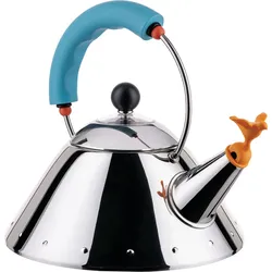 9093 Alessi Wasserkocher mit Pfeife 1 l blauer Griff