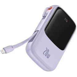 Baseus Powerbank Qpow Pro, 20000mAh, 20W, QC + PD, Purple (20000 mAh, 20 W), Powerbank, Violett