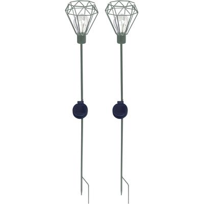 Gartenleuchte LUXFORM "Solar-Erdspieß-Gartenlampe - Diamond - 2 Stück", grün, 2 Stk., Leuchten, Gartenleuchte, Dekoratives Gartenornament
