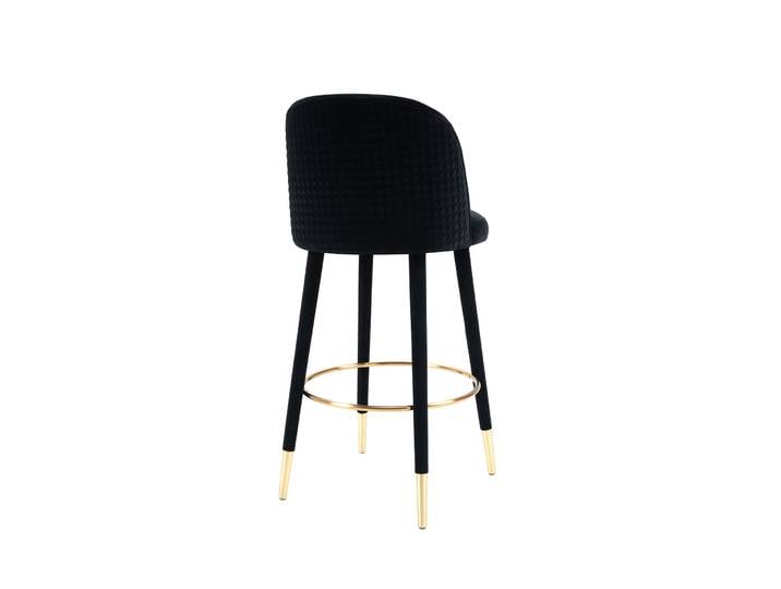 Bellucci Thekenhocker - Punktemuster - Schwarz - Messingkappen