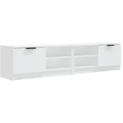 Helloshop26 - Set aus 2 modernen trendigen TV-Ständern 80 x 35 x 36,5 cm aus weißem Holzwerkstoff