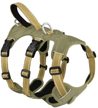 Uplift Picks Waterproof Reflective Padded Dog Harness For Medium Large Dogs khaki m