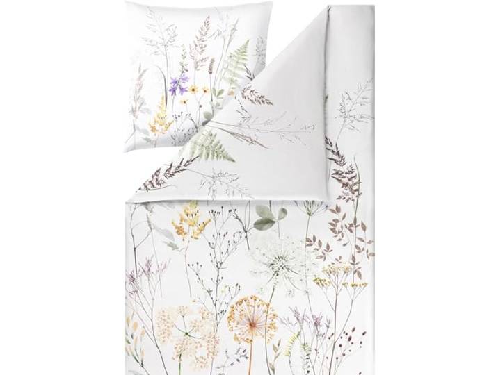 Estella Bio Bettwäsche Veronica Mako-Satin braun-grün-Natur Größe 1x 135x200 cm + 1x 80x80 cm