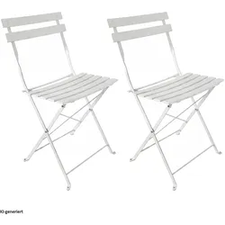 HTI-Living, Gartenstühle, Gartenstuhl 2er-Set Basil Metall Creme