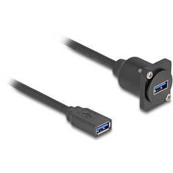 Delock USB-Kabel USB 3.2 Gen1 USB-A Stecker, USB-A Buchse 0.20 m Schwarz Rund 87983