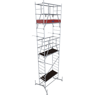 Arbeitsgerüst KRAUSE "ClimTec System", grau (aluminiumfarben), B:145cm H:600cm L:195cm, Aluminium, Gerüste, Komplettgerüst, Arbeitshöhe: 7 Meter