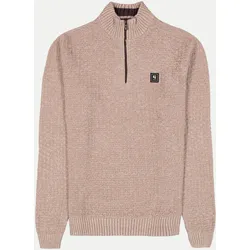Strukturierter Pullover mit Stehkragen Beige L