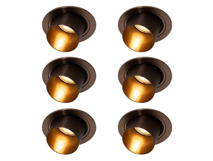 Lot de 6 spots encastrables ronds orientables modernes bronze