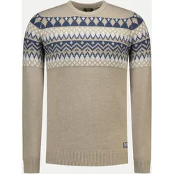Pullover mit eingestricktem Motiv Beige XL