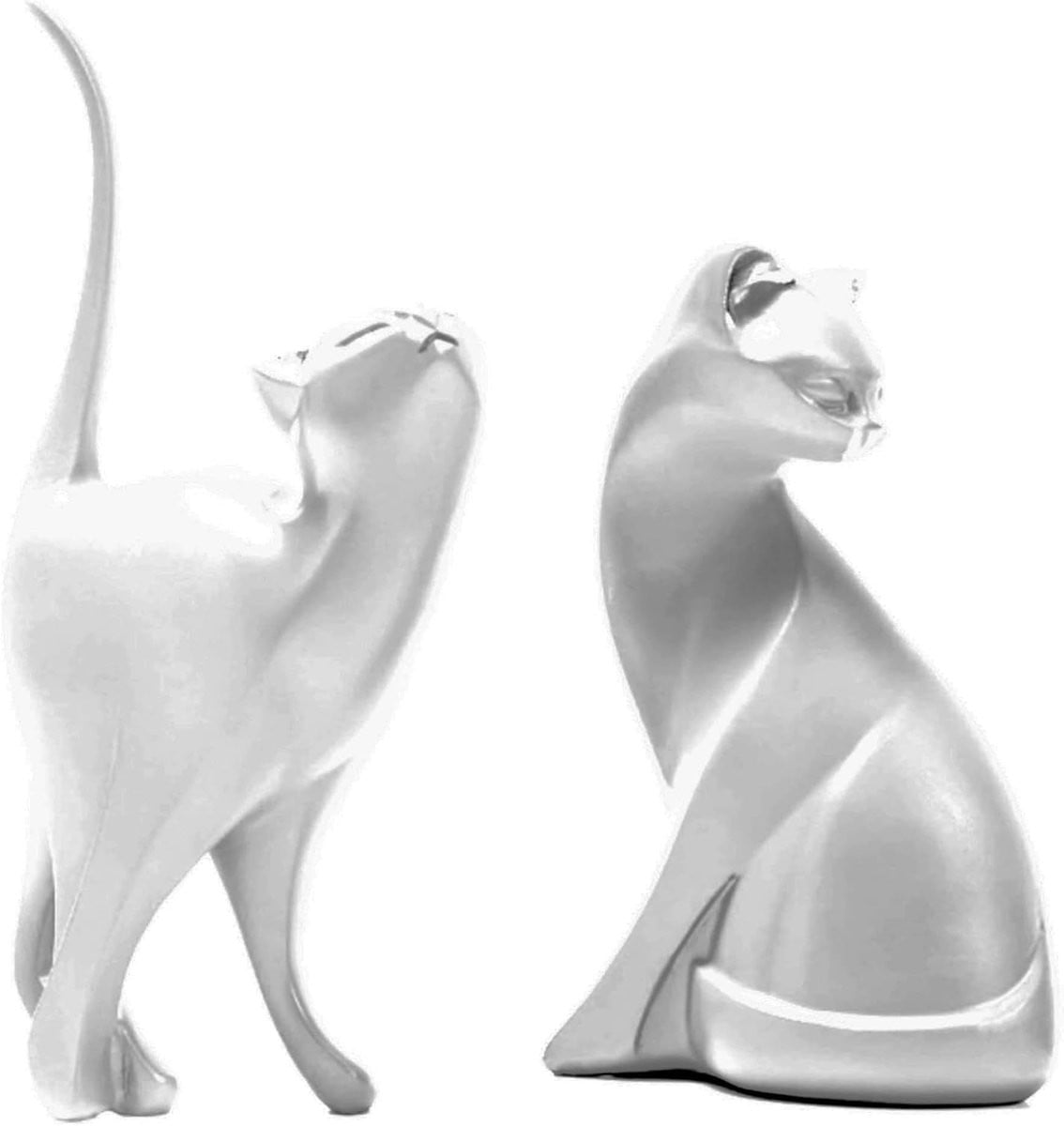 SnelShoppen Moderne Sculptuur Decoratie - Minimalistische Kat voor op de Tafel of Plank