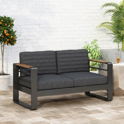 PRO_SELLERS Outdoor Patio Loveseat Aluminum Frame Weather Resistant Garden Seatin
