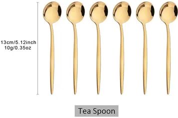 Modern Mode Marketplace Gold Coffee Spoons Stainless Steel Teaspoons Dessert Spoon Set gold
